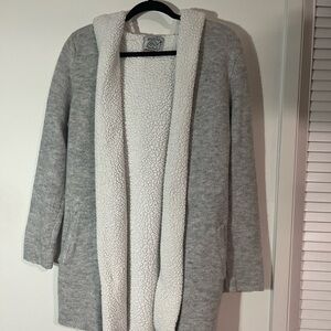 Elegant Gray and White Women's Cardigan